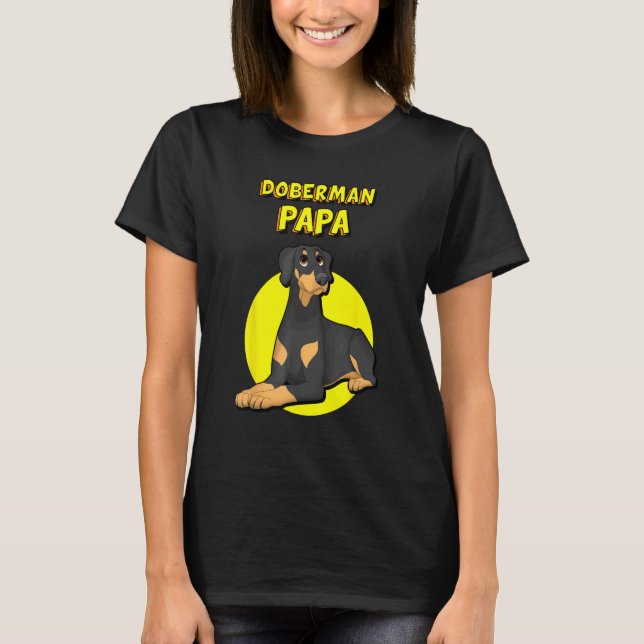 Camiseta Papai Dobermann Pai Cachorro Dobermann (Frente)