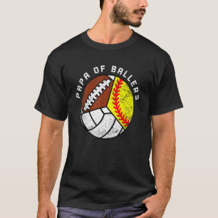 Camiseta Papai dos Homens de Bola  Softbol Volei Futebol
