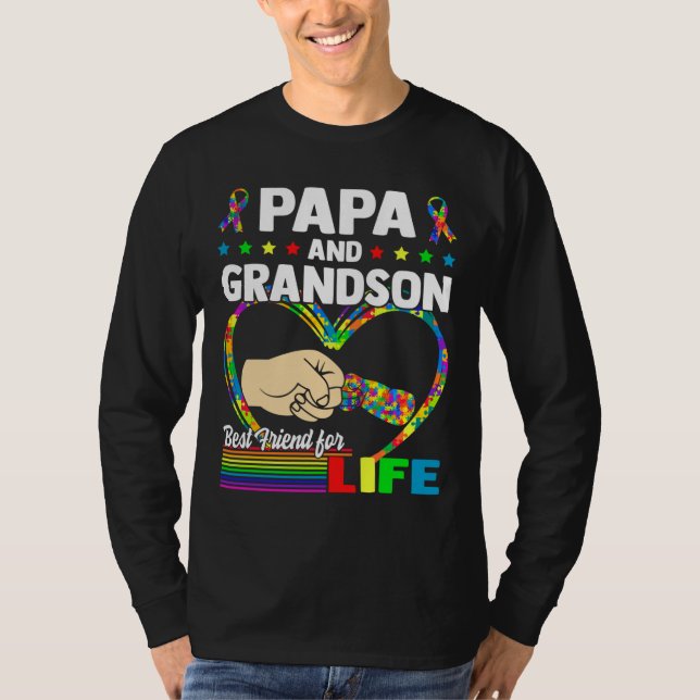 Camiseta Papai E Avô Melhor Amigo Para A Vida Autismo Gran (Frente)
