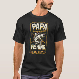 Camiseta Papai É Meu Nome Pescar É Meu Jogo Engraçado Melho