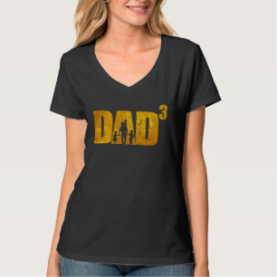 Camiseta Papai elevado a 3 Papai 3 Crianças Vintage Filho F