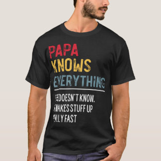 Camiseta Papai Engraçado Sabe Tudo De Dia de os pais Para O