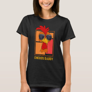 Camiseta Papai Frango Criador de Aves Antigas Galo Vestindo