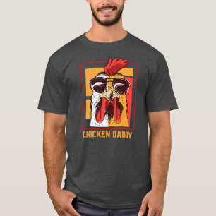 Camiseta Papai Galinha Fazendeiro de Aves Antigas Galo