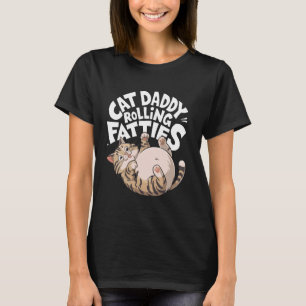 Camiseta Papai Gato Design Engraçado de Gordos Rolando