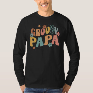 Camiseta Papai Groovy Retro Flower Power Família Hippie Gro