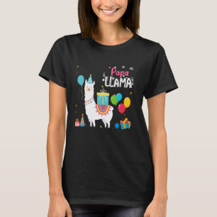 Camiseta Papai Lindo Lhama Menina De Aniversário Família Co