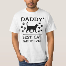 Camiseta Papai - Melhor Papai de Gato de todos preto Texto 