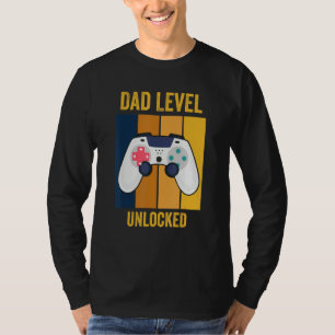 Camiseta Papai Nivel Desbloqueado Gamer Dad Pai Futuro Novo