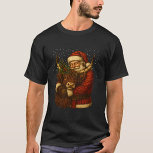 Camiseta Papai Noel Abraçando Vaca das Terras Altas da Faze