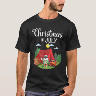 Camiseta Papai Noel Acampando Feliz Natal No Dia De Julho A