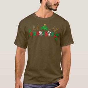 Camiseta Papai Noel acredita que Feliz Natal Feriado é engr