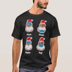 Camiseta Papai Noel Afro-Americano Correspondendo Natal