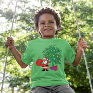 Camiseta Papai Noel afro-americano Família de Natal