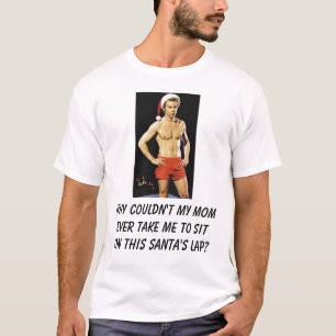 Camiseta papai noel alegre, a porque não poderia minha mam