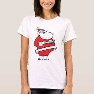 Camiseta Papai Noel Alegre Desenho Animado Fofo Rindo Ho Ho