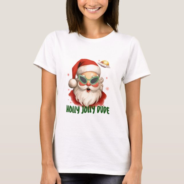 Camiseta Papai Noel Alegre e OVNI (Frente)