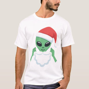 Camiseta Papai Noel Alien Natal Divertido OVNI Feriado