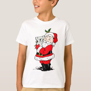 Camiseta Papai noel australiano bonito do Natal com koala