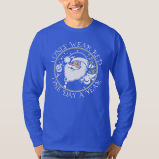 Camiseta Papai noel Blue Long Sleeve