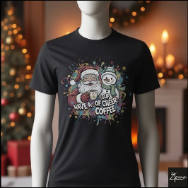 Camiseta Papai Noel Boneco de Neve Café Alegria Tinta Espal