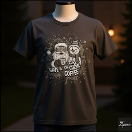 Camiseta Papai Noel Boneco de Neve Café Alegria Tinta Espal