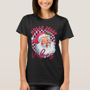 Camiseta Papai Noel Bonito Groovy Vibrações de Natal Xmas M