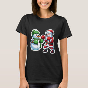 Camiseta Papai Noel Boxing Snowman Natal