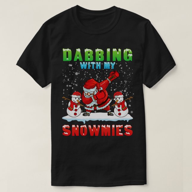 Camiseta Papai Noel Brincando Com Neves M (Frente do Design)