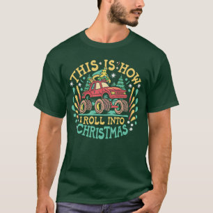Camiseta Papai Noel Caminhão Monstro Meninos Natal