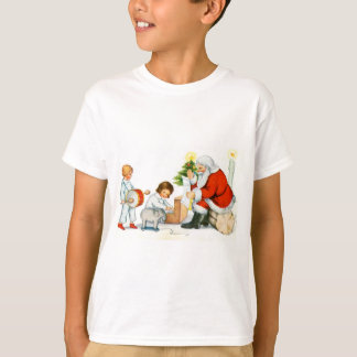 Camiseta Papai Noel canta um carol festivo divertido