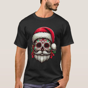 Camiseta Papai Noel Caveira de Açúcar México Calavera Natal