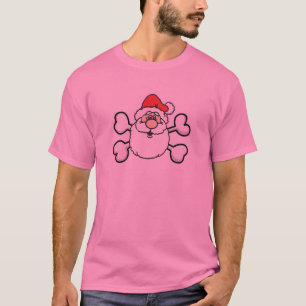 Camiseta Papai Noel Caveira e Ossos Cruzados