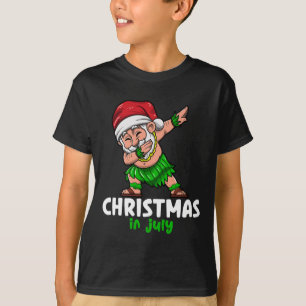 Camiseta Papai Noel Celebração de Natal em Julho Verão V