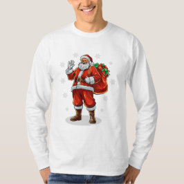 Camiseta Papai Noel Clássico trazendo presentes de Natal