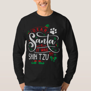 Camiseta Papai Noel Clause elf Xmas O Cachorro de Natal rep