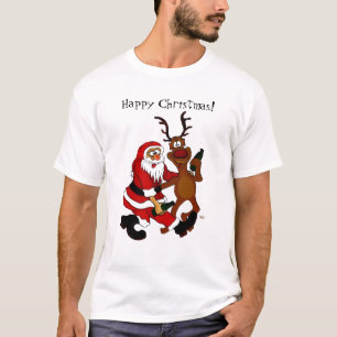 Camiseta Papai Noel com alce - Feliz Natal