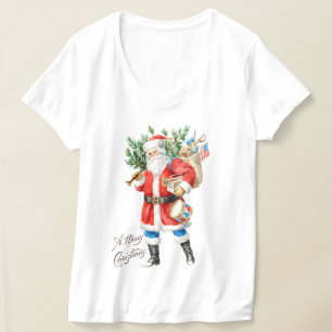 Camiseta Papai Noel com Brinquedos e Tambor