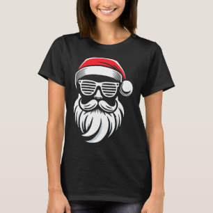 Camiseta Papai Noel com óculos de sol e barba para o Natal 