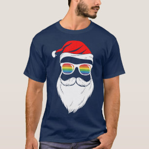 Camiseta Papai Noel com óculos escuros do chapéu de barba