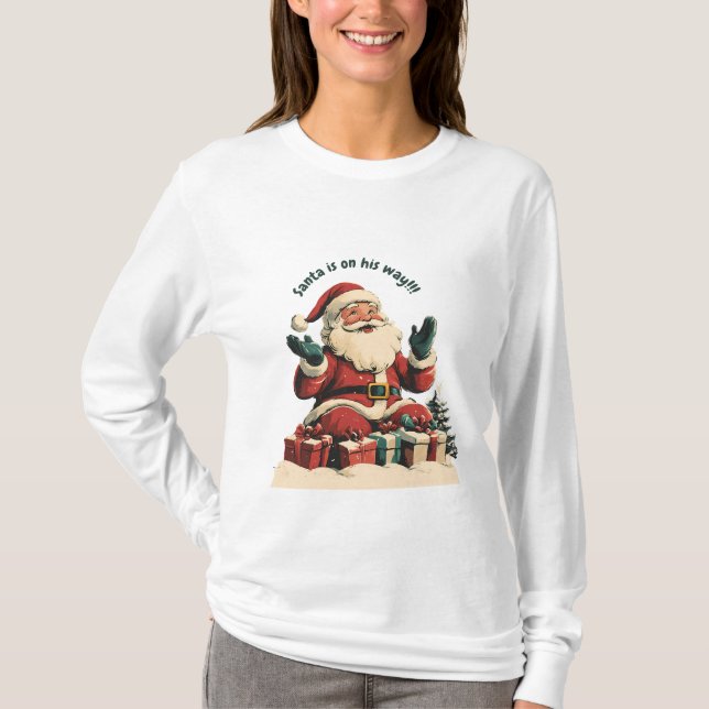 Camiseta Papai Noel com presentes de Natal (Frente)