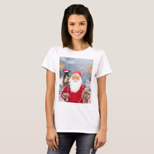 Camiseta Papai Noel com presentes de Natal Bulldog Francês