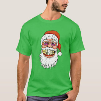 Camiseta Papai Noel com sorriso do Feliz Natal