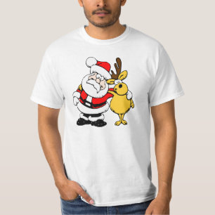 Camiseta Papai Noel com um cervo