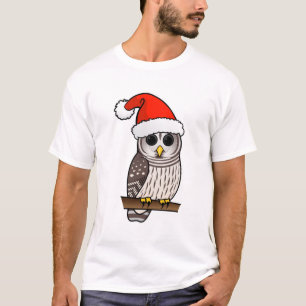Camiseta Papai noel da coruja barrada do Natal