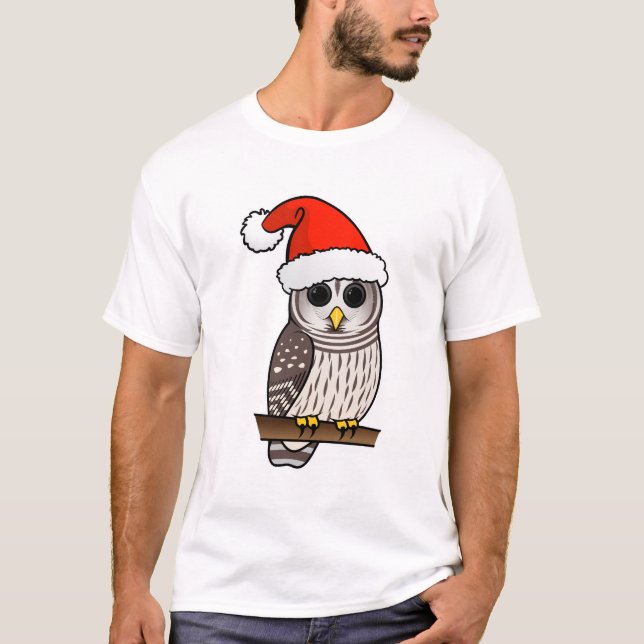 Camiseta Papai noel da coruja barrada do Natal (Frente)