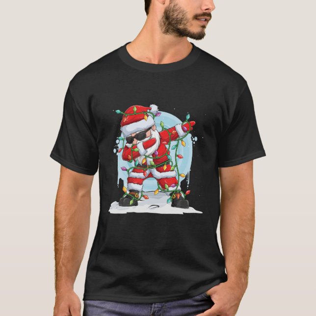 Camiseta Papai noel de Bate-Noite de Natal Design (Frente)