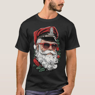 Camiseta Papai Noel de Couro da Finlândia Gay Natal Orgulho