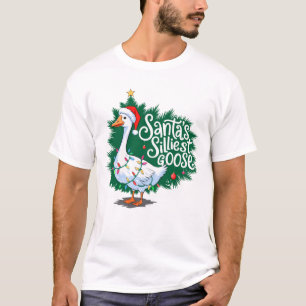 Camiseta Papai noel de Goose Engraçado Silliest