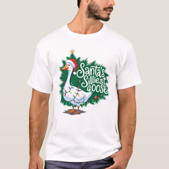 Camiseta Papai noel de Goose Engraçado Silliest (Frente)